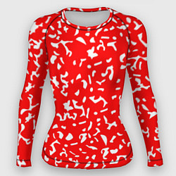 Женский рашгард Красный яркий камуфляж