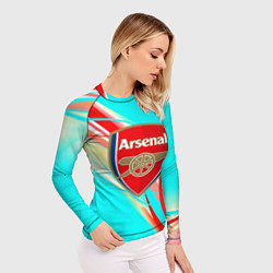 Рашгард женский Arsenal stripes, цвет: 3D-принт — фото 2