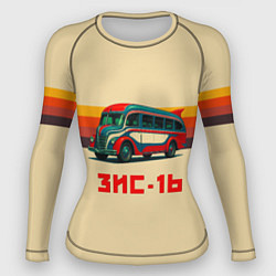 Рашгард женский Ретро автобус ЗИС-16 поп-арт, цвет: 3D-принт