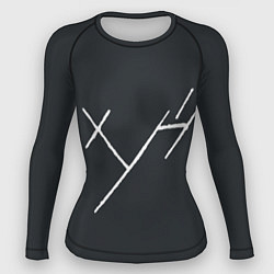 Рашгард женский Три буквы: белые, цвет: 3D-принт