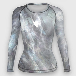 Рашгард женский Абстракция - white smoke on gray background, цвет: 3D-принт