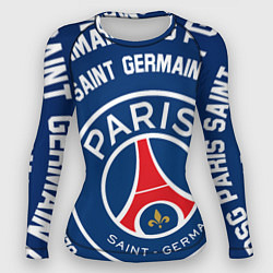 Рашгард женский ПСЖ надписи по кругу, цвет: 3D-принт