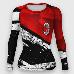 Рашгард женский ФК Милан - потертости, цвет: 3D-принт