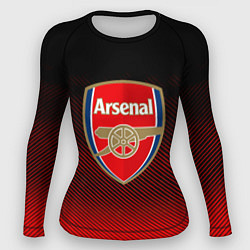 Рашгард женский Arsenal текстура полосы красные, цвет: 3D-принт