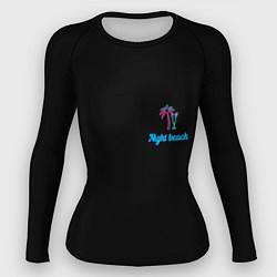 Рашгард женский Night beach, цвет: 3D-принт