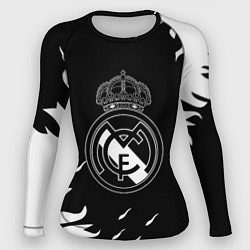 Рашгард женский Реал Мадрид белый огонь, цвет: 3D-принт