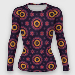 Рашгард женский Фиолетово-розовые персидские звезды, цвет: 3D-принт