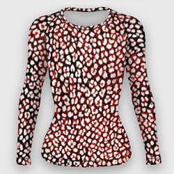 Женский рашгард Тёмный красный с белыми пятнышками