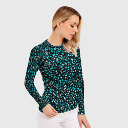 Рашгард женский Голубые неоновые крапинки, цвет: 3D-принт — фото 2