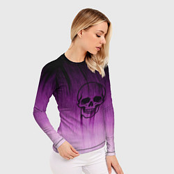 Рашгард женский Проступающий череп аметист, цвет: 3D-принт — фото 2