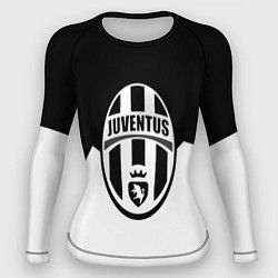 Рашгард женский Ювентус черно белая геометрия, цвет: 3D-принт