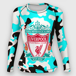 Рашгард женский Liverpool камуфляж текстура, цвет: 3D-принт
