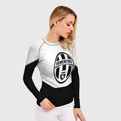 Рашгард женский Juventus полосы, цвет: 3D-принт — фото 2