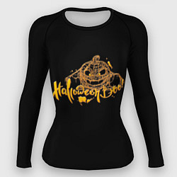 Рашгард женский Хэллоуин - Тыква в паутине, цвет: 3D-принт