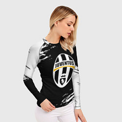 Рашгард женский Juventus краски штрихи текстура, цвет: 3D-принт — фото 2