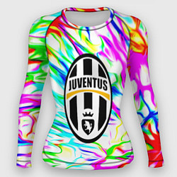 Рашгард женский Ювентус жидкие краски текстура, цвет: 3D-принт