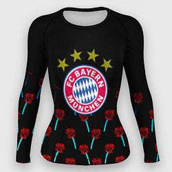 Рашгард женский Бавария Мюнхен розы паттерн, цвет: 3D-принт