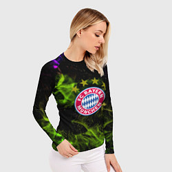 Рашгард женский Бавария Мюнхен огонь, цвет: 3D-принт — фото 2