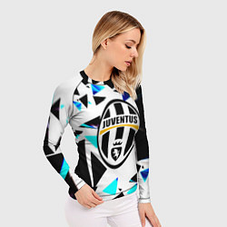 Рашгард женский Ювентус треугольники текстура, цвет: 3D-принт — фото 2