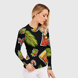 Рашгард женский Рождественский вайб, цвет: 3D-принт — фото 2