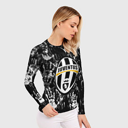 Рашгард женский Ювентус текстура руки краски, цвет: 3D-принт — фото 2