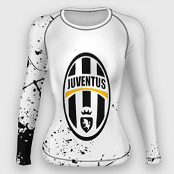 Рашгард женский Ювентус черные краски всплеск, цвет: 3D-принт