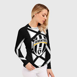 Рашгард женский Ювентус геометрия полосы линии, цвет: 3D-принт — фото 2