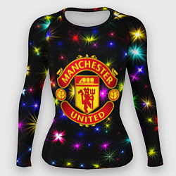 Рашгард женский Манчестер Юнайтед праздничные огни, цвет: 3D-принт