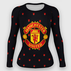 Рашгард женский Манчестер Юнайтед розы текстура, цвет: 3D-принт