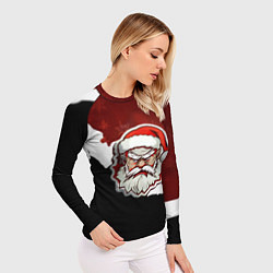 Рашгард женский Злой дед мороз красный и черный, цвет: 3D-принт — фото 2