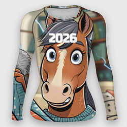 Рашгард женский А вот и 2026 год, цвет: 3D-принт