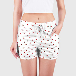 Шорты женские Божьи коровки, цвет: 3D-принт — фото 2