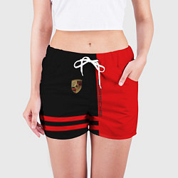 Шорты женские Porsche: Red Sport, цвет: 3D-принт — фото 2