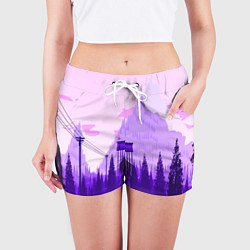 Шорты женские Firewatch: Violet Wood, цвет: 3D-принт — фото 2