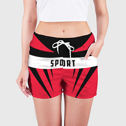 Шорты женские Sport: Red Style, цвет: 3D-принт — фото 2