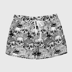 Шорты женские Hipster skulls, цвет: 3D-принт