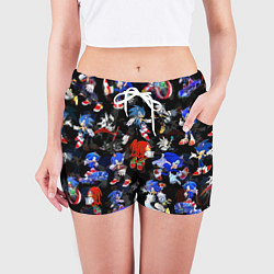Шорты женские Sonic паттерн, цвет: 3D-принт — фото 2