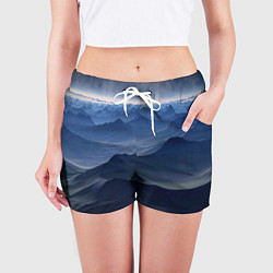 Шорты женские Горный массив, цвет: 3D-принт — фото 2