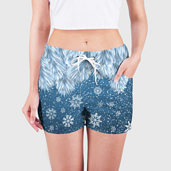 Шорты женские Снежное Настроенние, цвет: 3D-принт — фото 2
