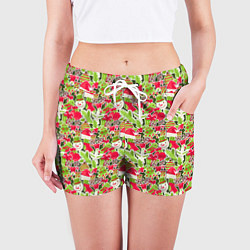 Шорты женские С Новым Годом!, цвет: 3D-принт — фото 2