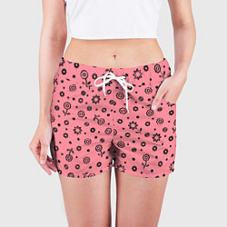 Шорты женские Цветы, цвет: 3D-принт — фото 2