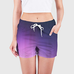 Шорты женские Северное сияние фиолетовый, цвет: 3D-принт — фото 2