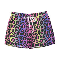 Шорты женские Neon Leopard Pattern, цвет: 3D-принт