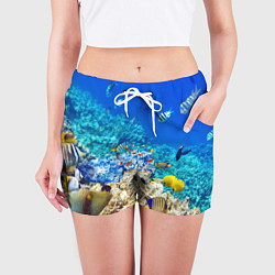 Шорты женские Морской мир, цвет: 3D-принт — фото 2