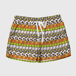 Шорты женские Спорт с мячом, цвет: 3D-принт