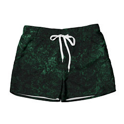 Женские шорты Темно-зеленый мраморный узор