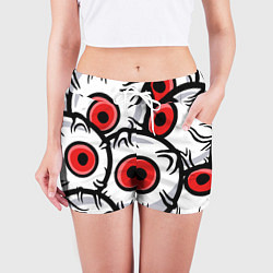 Шорты женские ГЛАЗА ЗЛОДЕЯ RED EYES, цвет: 3D-принт — фото 2