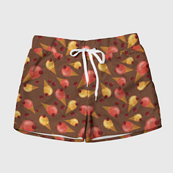 Шорты женские Сладкое мороженое, цвет: 3D-принт