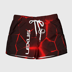Женские шорты ЛЕКСУС КРАСНЫЕ 3Д ПЛИТЫ