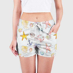 Шорты женские Морские ляльки, цвет: 3D-принт — фото 2